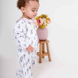 Girls Peter Rabbit Print Cotton Sleepsuit