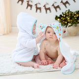 Perfect Little Thing Christmas Snowman Print Hooded Towel