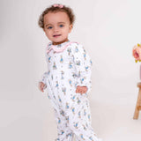 Girls Peter Rabbit Print Cotton Sleepsuit