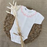 Babidu Girls Ruffle Collar Short Sleeve Bodysuit