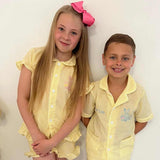 Perfect Little Thing Boys Personalised Lemon Stripe Seesucker Pyjamas