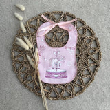 Girls Pink Carousel Handmade Bib