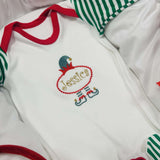 Christmas Green Stripe Babygrow