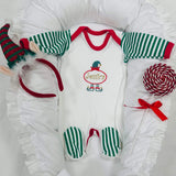 Christmas Green Stripe Babygrow