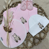 Little Brown Bear Baby Girl's Bear Gift Set - Pink Vest