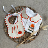 Halloween Pumpkin Handmade Sleepsuit And Bib