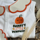 Halloween Pumpkin Handmade Sleepsuit And Bib