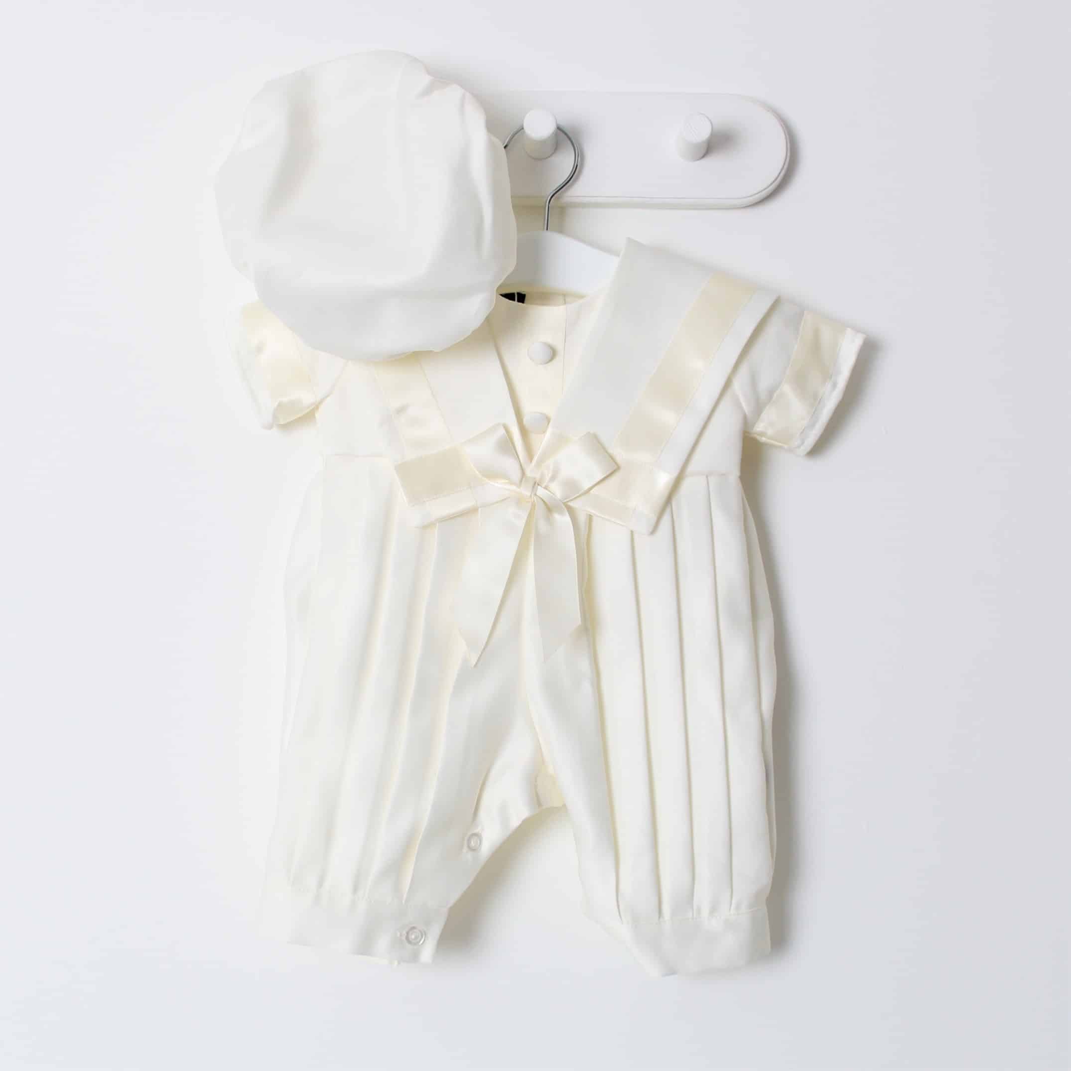 CHRISTENING Boys Christening Outfit Vivaki With Hat Ivory