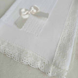 Baby's Lace White Shawl With Cream Trim