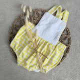 Unisex Lemon Gingham Romper