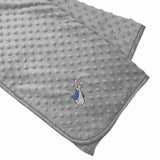 New Peter Rabbit & Flopsy Bunny Dimple Blanket - Grey