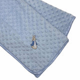 New Peter Rabbit & Flopsy Bunny Dimple Blanket - Blue