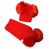 Baby's Red Hat and Scarf Set
