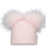 Baby's Pink Double Pom Hat