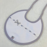 Perfect Little Thing Personalised Lace Ribbon Bib - Grey