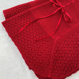 Perfect Little Thing Baby's First Shawl With Ribbon - Red