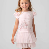 Caramelo Kids Girls Pink Pearl Vanity Dress