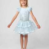 Caramelo Kids Girls Pearl Vanity Top & Tulle Skirt Set - Blue