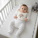 Unisex Hot Air Balloon Sleepsuit & Handmade Bib Set