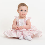 Baby Girls Pink & White Gingham Dress