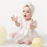 Baby Girls Ivory Cotton and Tulle Dress Set