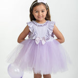 Girls Lilac Cotton and Tulle Dress