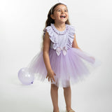 Girls Lilac Cotton and Tulle Dress