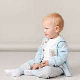 Caramelo Kids Boys Blue Cotton Teddy Tracksuit Set