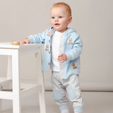 Caramelo Kids Boys Blue Cotton Teddy Tracksuit Set
