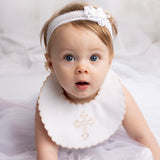 Perfect Little Thing Personalised Handmade Christening Bib - Beige