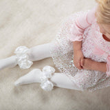 Caramelo Kids Ruffle Ribbon Ankle Tights - Ivory