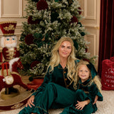 PRE-ORDER The Mayfair Collection Emerald Edition – Personalised Girls’ Luxury Velvet Christmas Pyjamas