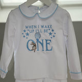 Boys White & Blue Birthday Pjs