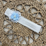 Baby Girls Headband with a blue Flower