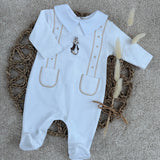 Peter Rabbit White & Beige Sleepsuit