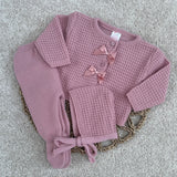 Baby Girl's Dusky Pink Spanish Knitted Outfit