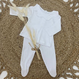 Unisex Baby Cloud Collar Two Piece - White