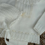 Unisex Ivory Knitted Three Piece Set Newborn