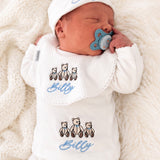 Unisex Baby Personalised 4 Piece with bears