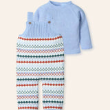 NEW SEASON Mac ilusion Boy's Blue Jacquard Knitted Dungaree - 3 Month