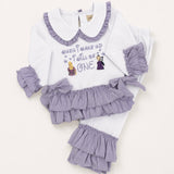 Baby Girls Princess Lilac Frill Pyjama Set – Personalised Pyjamas | Matching Mummy & Me