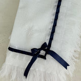 Boys Navy Blue Trim Shawl