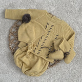 Boys Mac ilusion Mustard Knitted 4 piece outfit