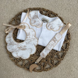 Unisex Baby Safari Handmade Sleepsuit and Bib