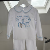 Boys White & Blue Birthday Pjs