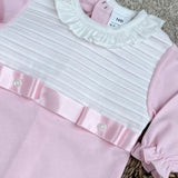 Baby Girls Pink Ribbon Sleepsuit