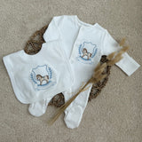 Luxury Personalised Rocking Horse Initial Sleepsuit & Bib Set