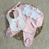 Baby Girls Bunny Pink 3 Piece Gift Set