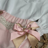 Baby Girl's Ivory Top & Pink Bloomers