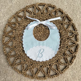 Baby Boys Blue Scallop Bib